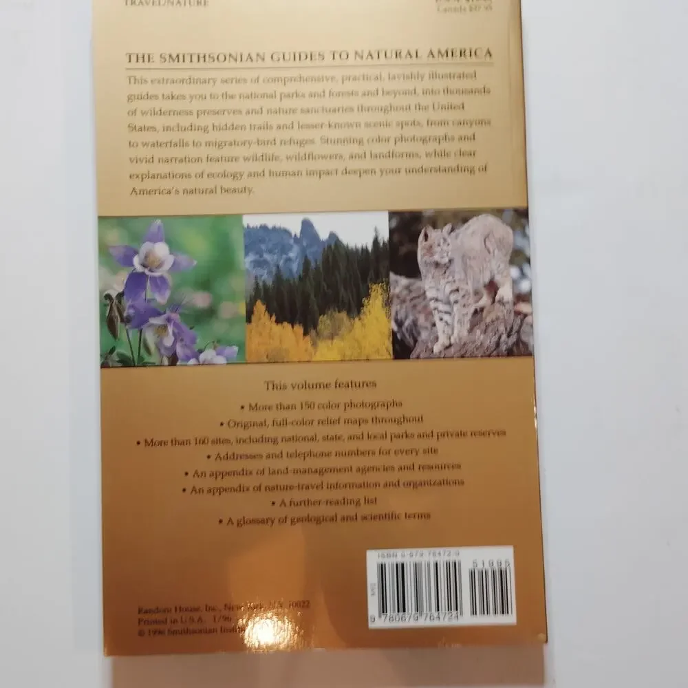Smithsonian Guides Natural America Southern Rockies CO UT Softcover  LN 1995